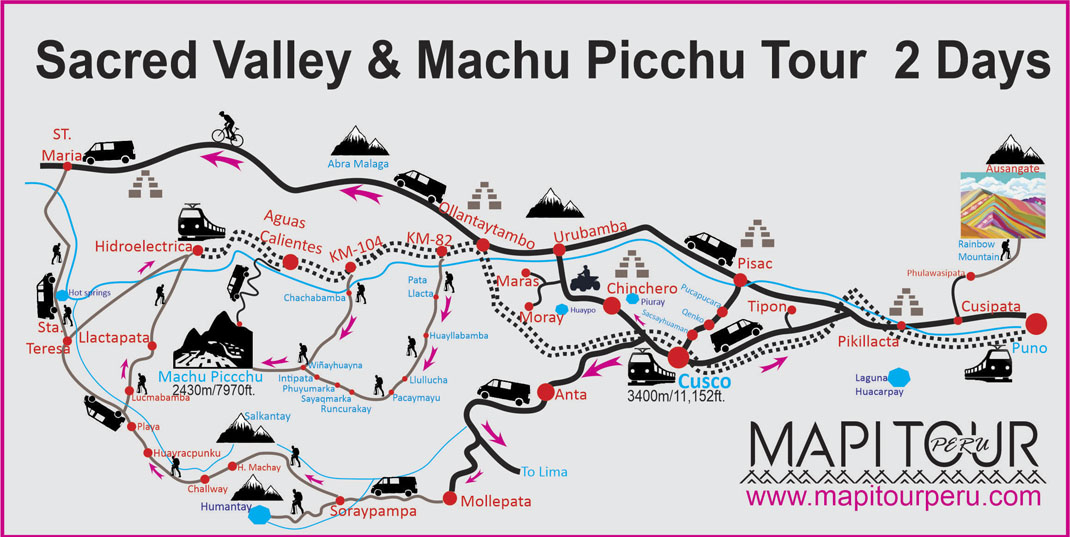 Sacred Valley Machu Picchu Tour Map